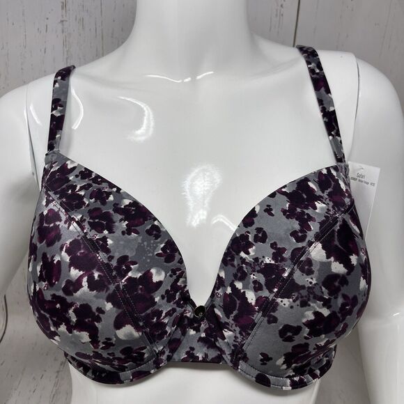 Le Mystere Safari Plunge T Shirt Bra Size 32DDD Winter Foliage Contour Underwire - Picture 3 of 9